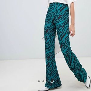 ASOS zebra print flare pants